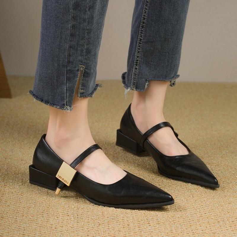 Women Shoes Elegant - 2025 Retro Style Thick Heel Women