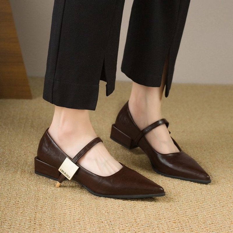 2025 Retro Style Thick Heel Wo - Women Shoes Elegant avis et prix