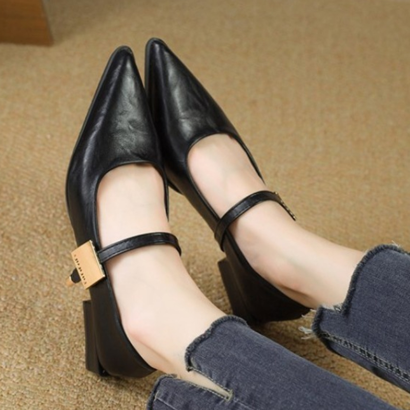 2025 Retro Style Thick Heel Wo - Women Shoes Elegant avis et prix