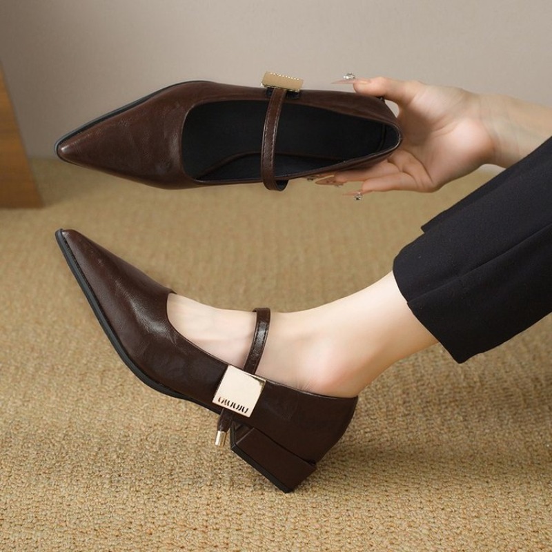 2025 Retro Style Thick Heel Wo - Women Shoes Elegant avis et prix