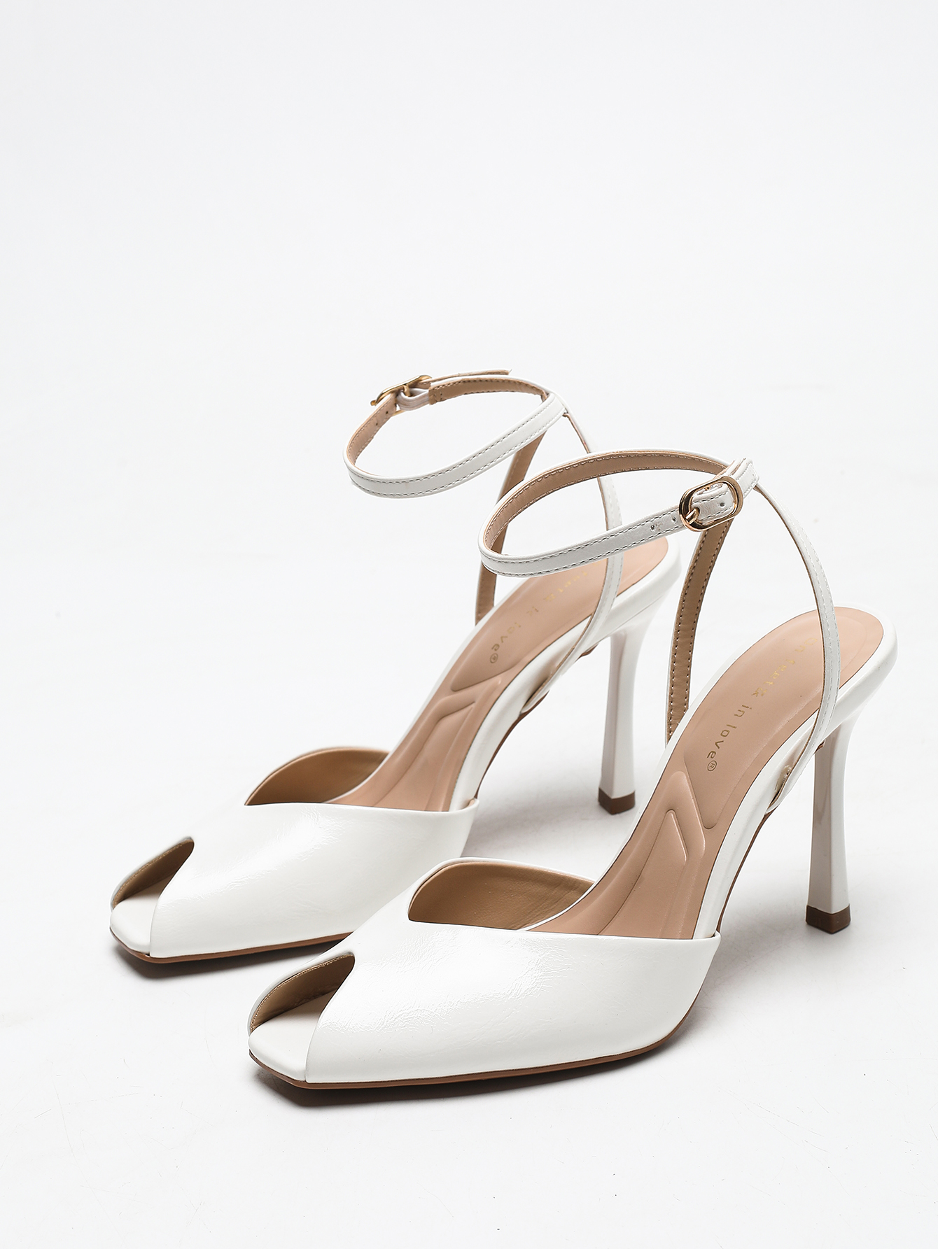 Chic Square-Toe Leather Peep-T - Peep Toe Heels avis et prix
