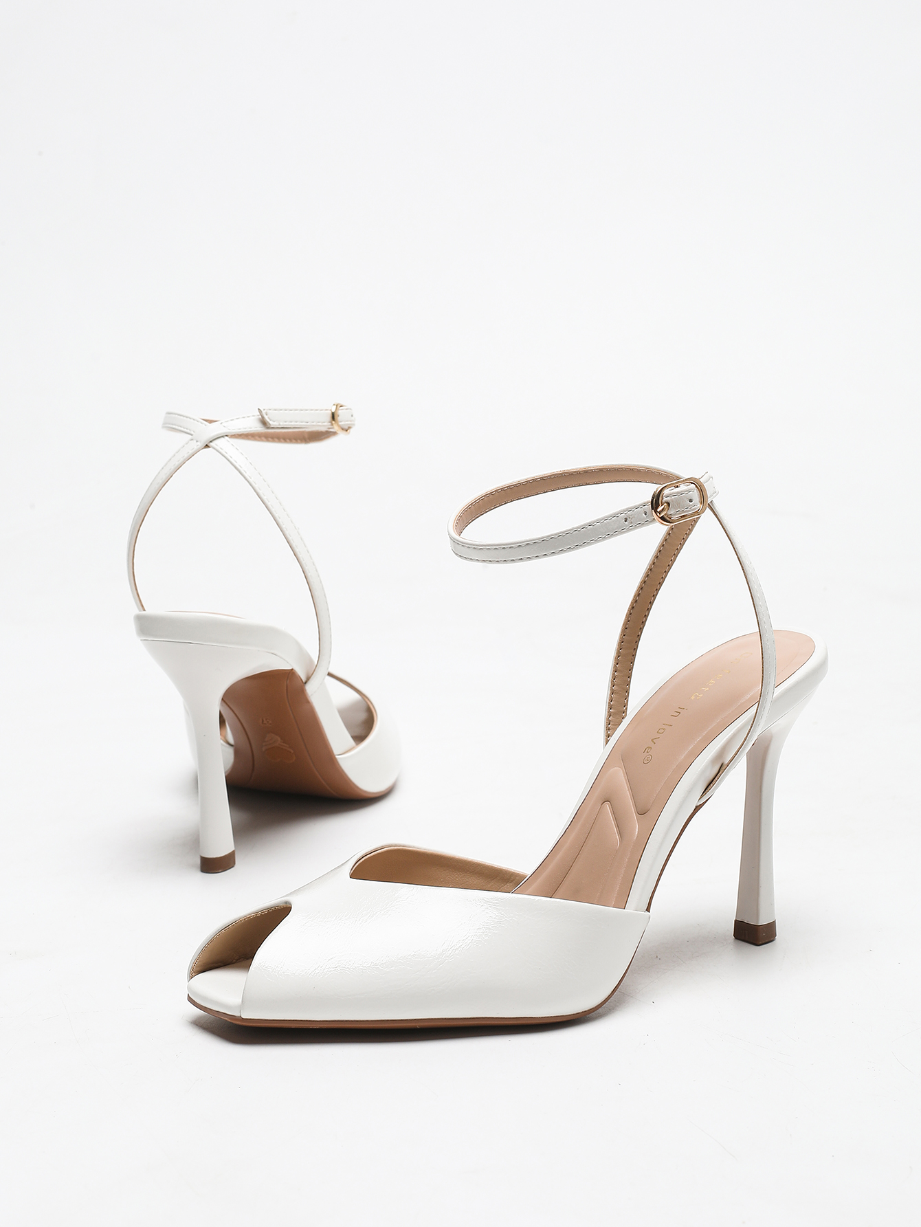 Chic Square-Toe Leather Peep-T - Peep Toe Heels avis et prix
