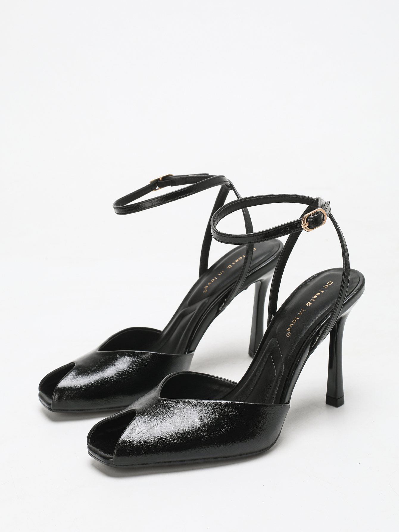 Chic Square-Toe Leather Peep-T - Peep Toe Heels avis et prix