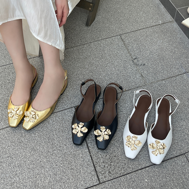 Aneikeh Golden Fashion Flower  - Women Shoes Elegant avis et prix