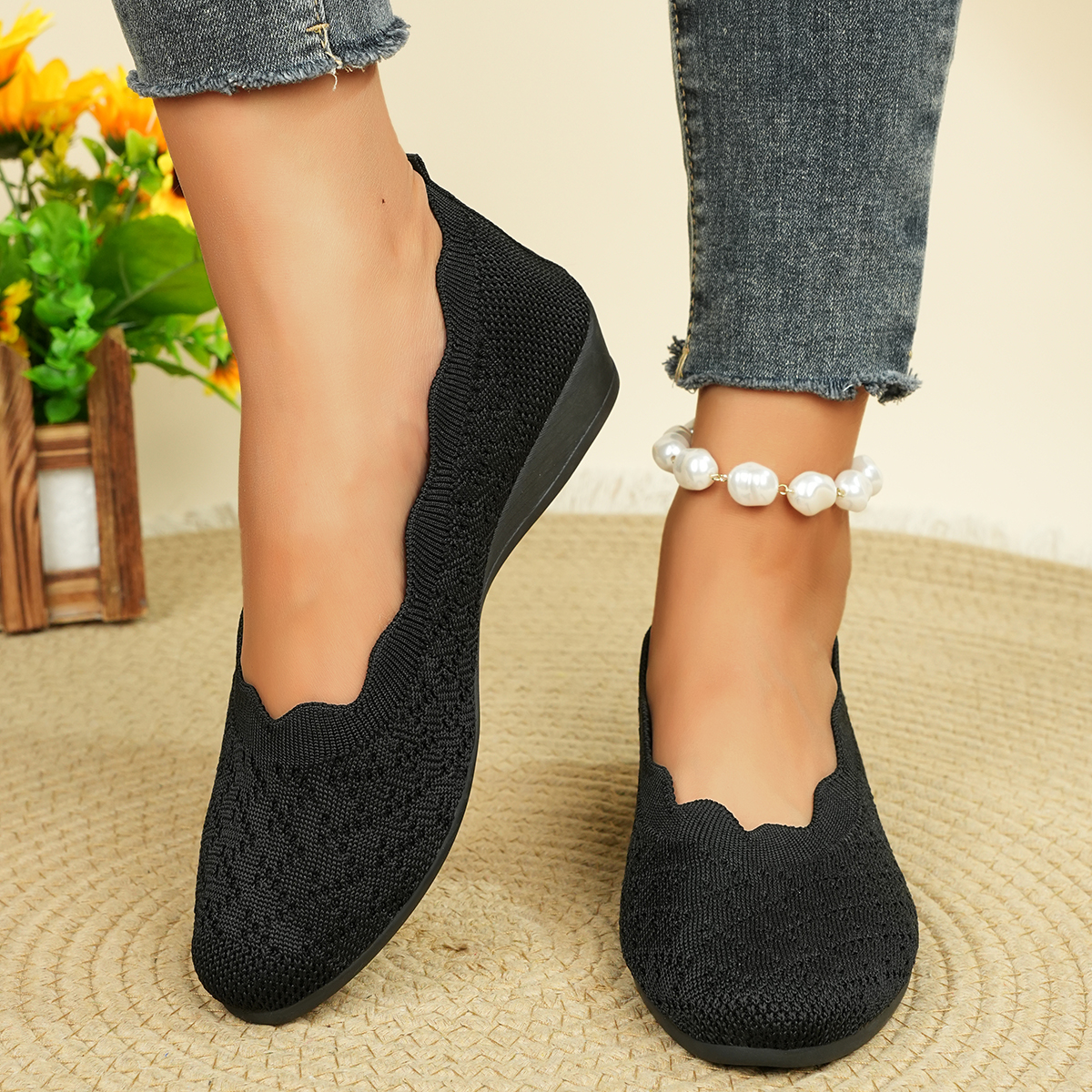 Women's Breathable Knit Flats  - Women'S Shoes Everyday avis et prix