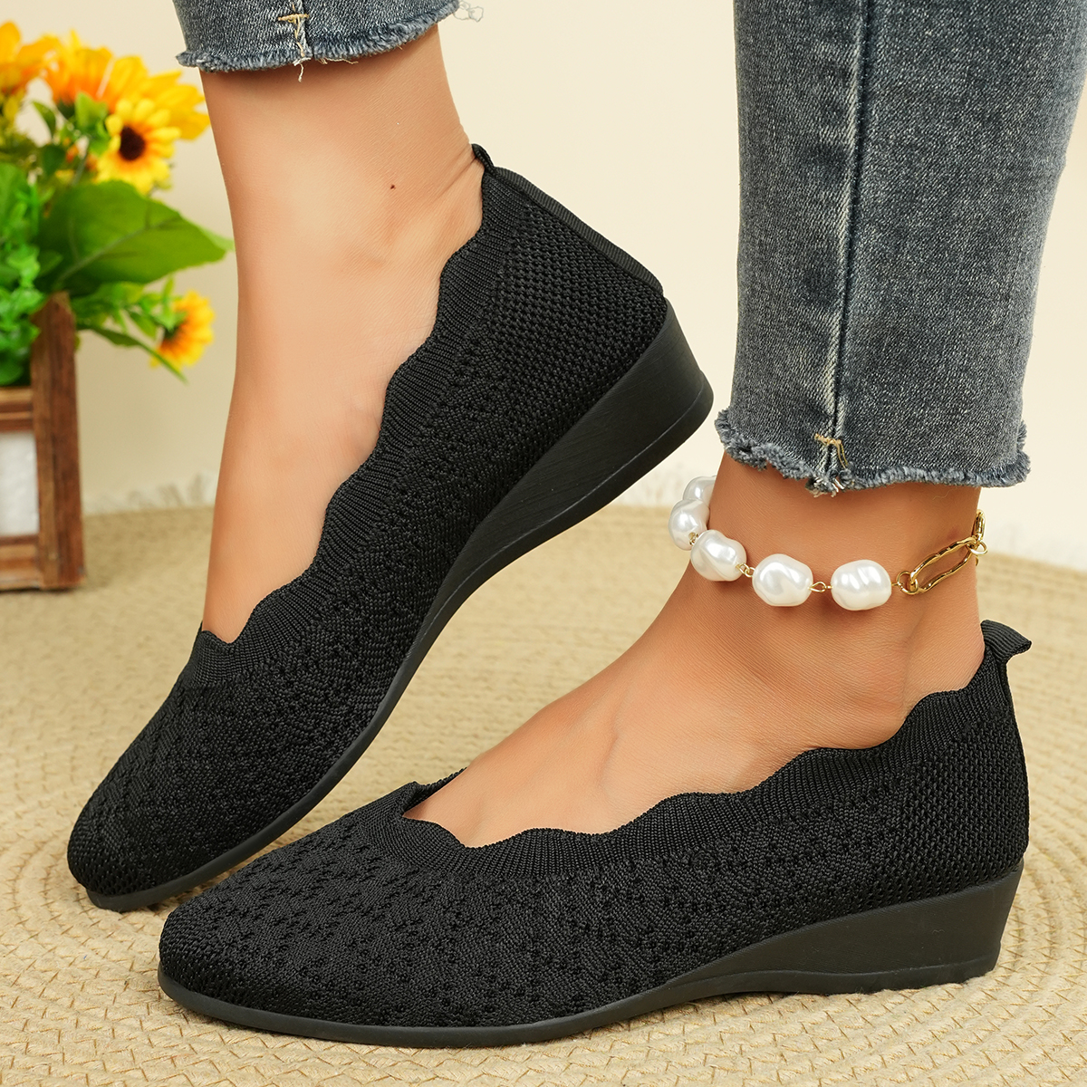 Women's Breathable Knit Flats  - Women'S Shoes Everyday avis et prix