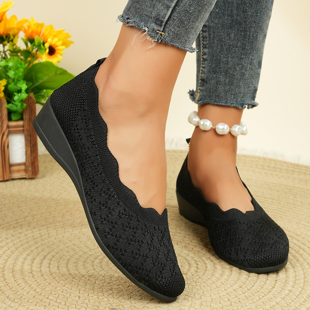 Women's Breathable Knit Flats  - Women'S Shoes Everyday avis et prix