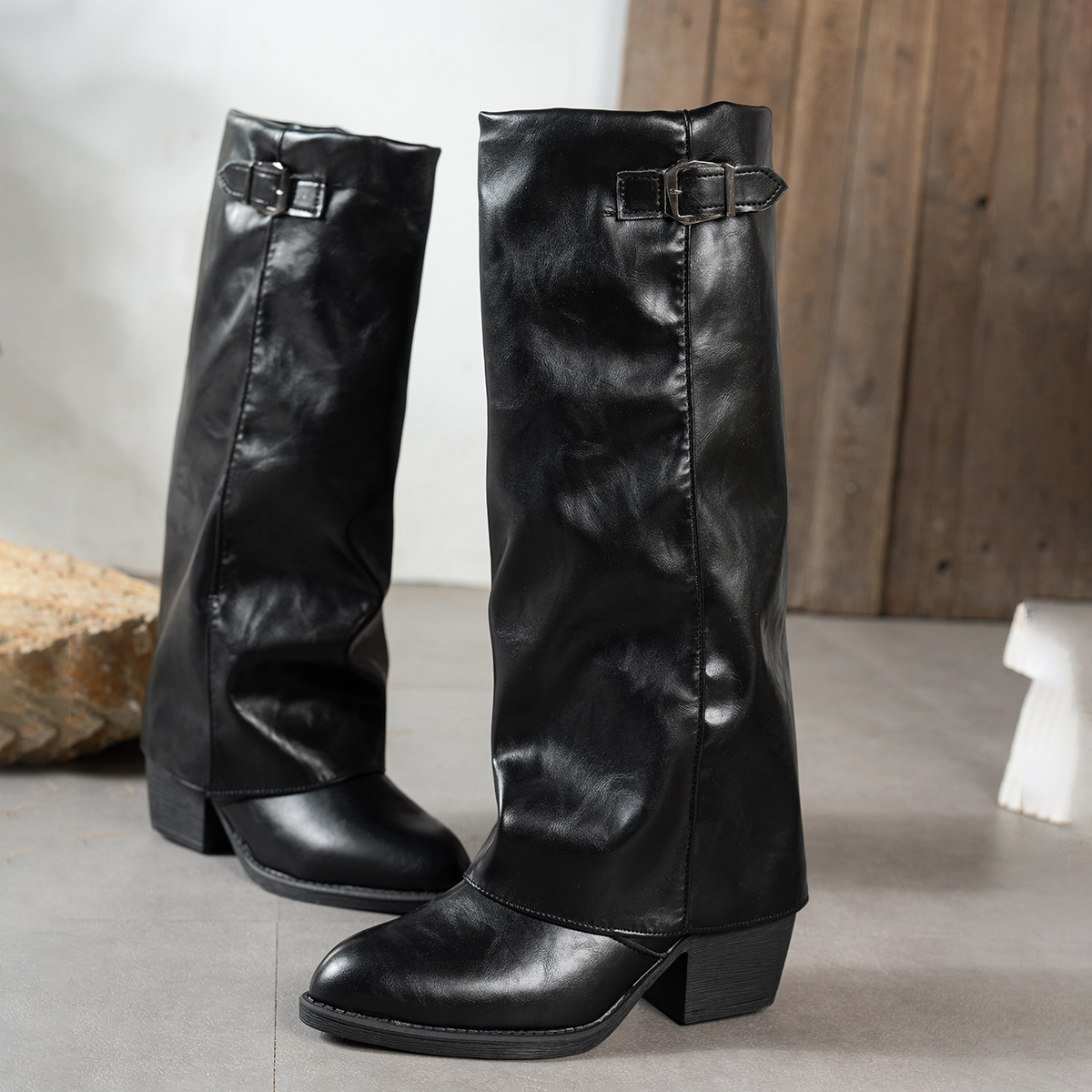 Women's Fashion Folding Knee-h - Wide Fit Heels avis et prix