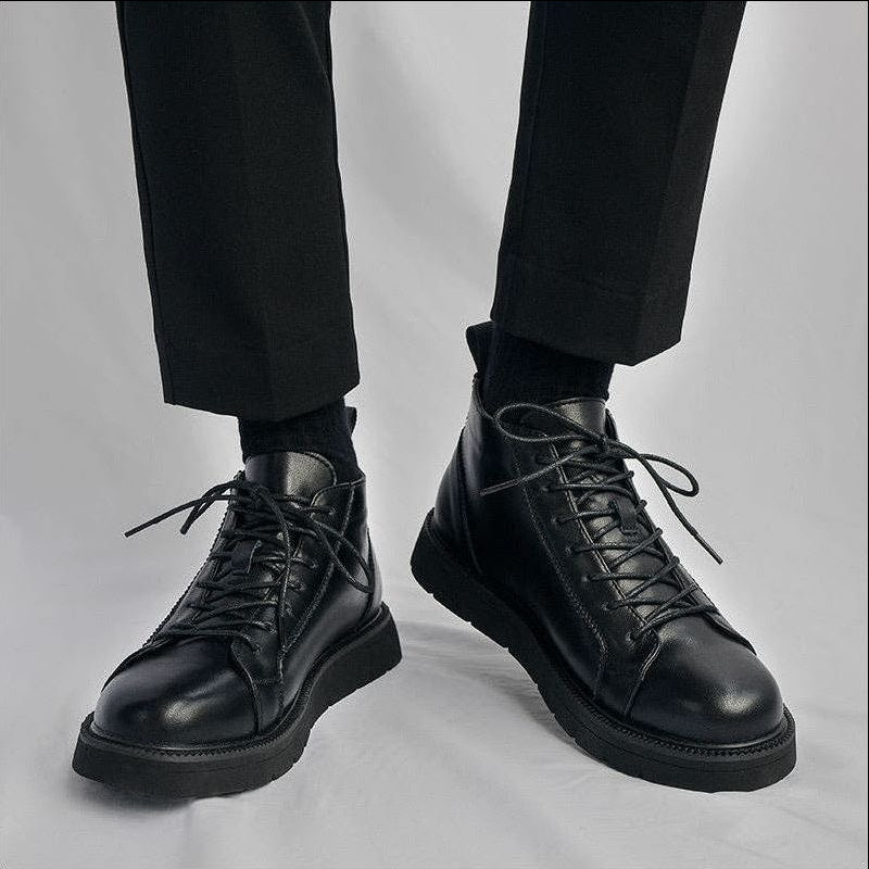 Autumn cowhide black high top  - Women Shoes Hong Kong avis et prix