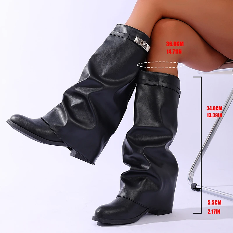 Brand Design Black Pu Leather  - Wide Fit Heels avis et prix
