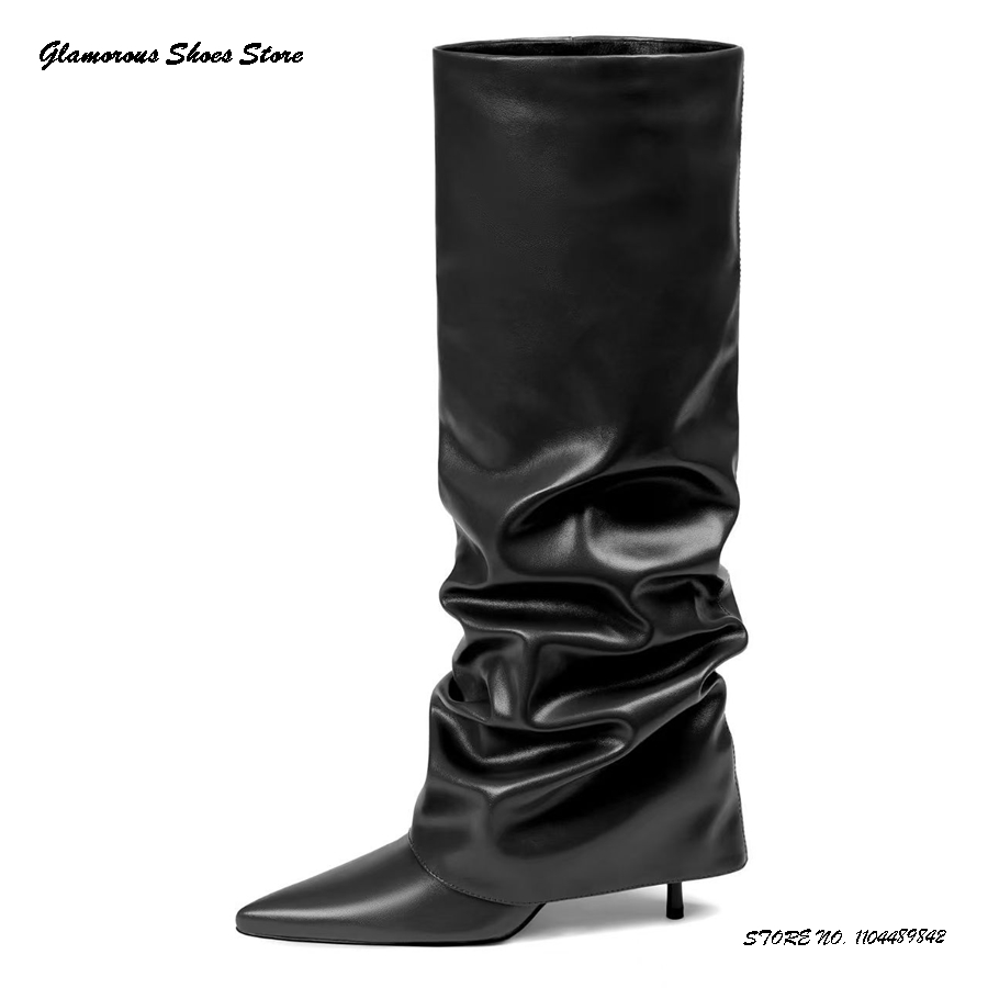 Pleated Stiletto Knee-high Boo - Wide Fit Heels avis et prix