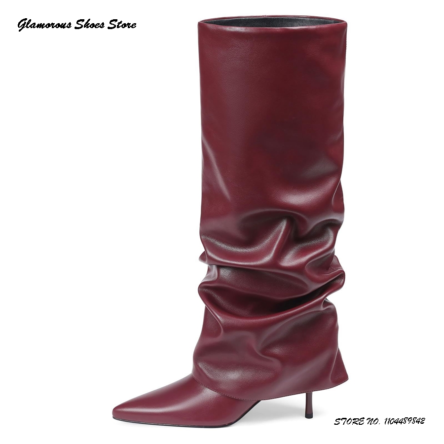 Pleated Stiletto Knee-high Boo - Wide Fit Heels avis et prix