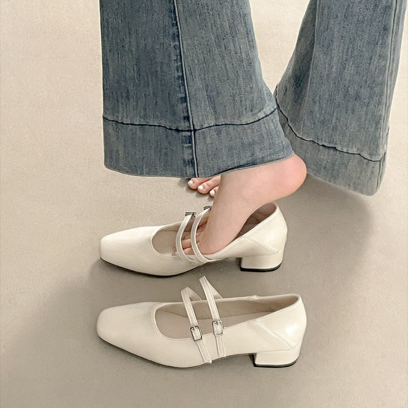 Square Toe Low Heel Women Silv - Women Shoes Elegant avis et prix