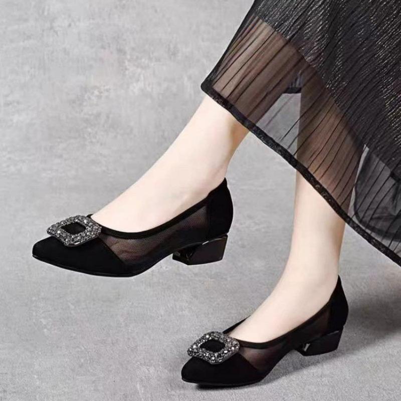 Elegant Pointed Toe Mesh Block - Women Shoes Elegant avis et prix