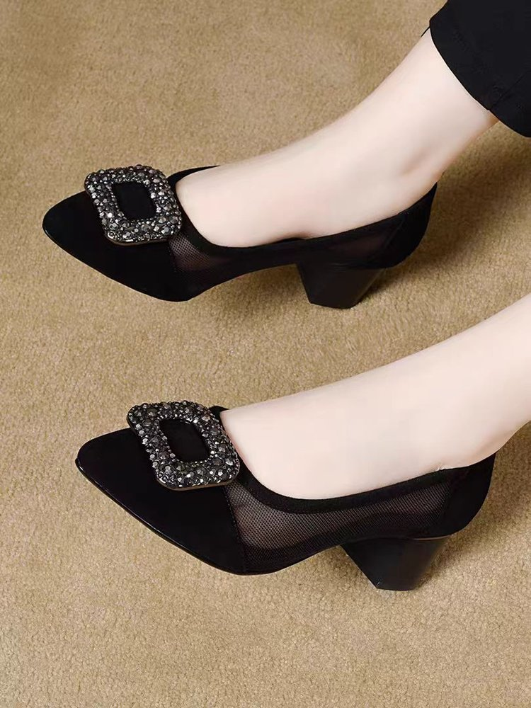Elegant Pointed Toe Mesh Block - Women Shoes Elegant avis et prix