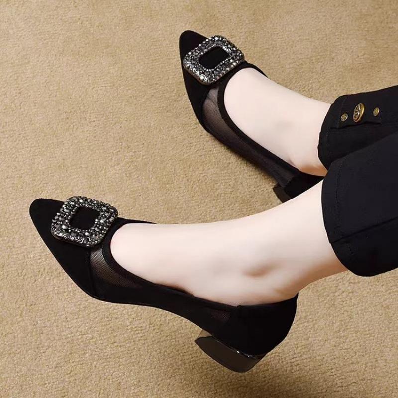 Elegant Pointed Toe Mesh Block - Women Shoes Elegant avis et prix
