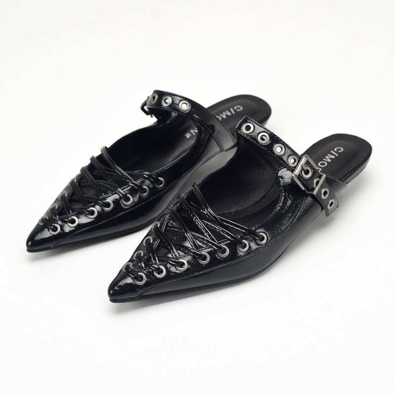 Pointed Toe Lace Up Women Slip - Women Shoes Elegant avis et prix