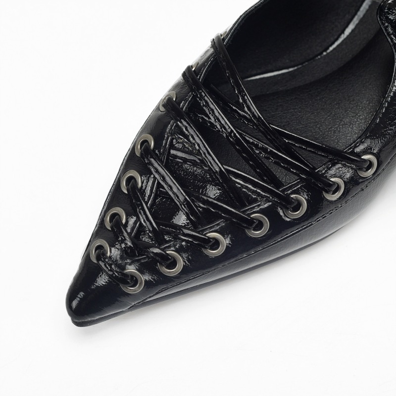 Pointed Toe Lace Up Women Slip - Women Shoes Elegant avis et prix